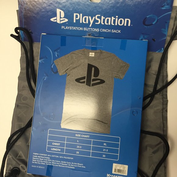 PlayStation Bug Logo T-Shirt (Gift Box)+Cinch Sack - Picture 4 of 6